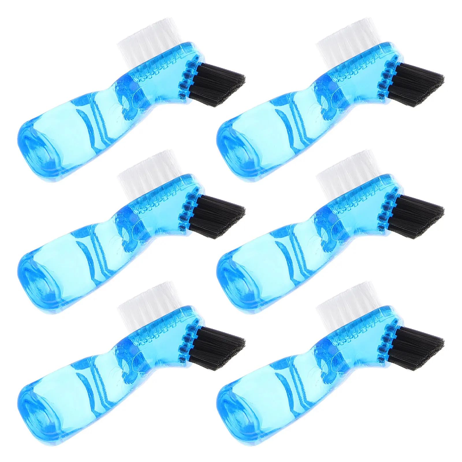 6Pcs Double Sided False Teeth Brush Denture Cleaning Tool for Retainers Appliances Deep Groove Cleaning Portable