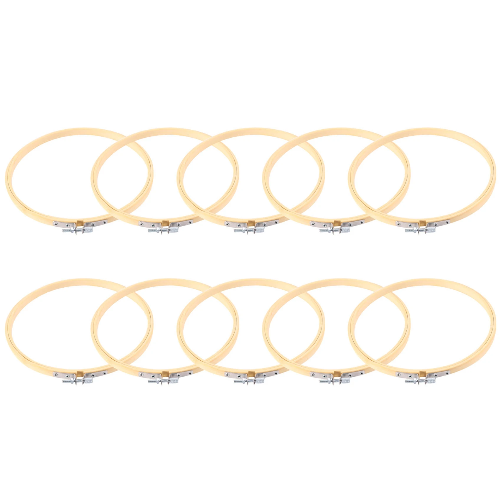 10 Pieces 6.7inch 17cm Round Wooden Embroidery Hoops Set Bulk Wholesale Adjustable Bamboo Circle Cross Stitch Hoop Ring