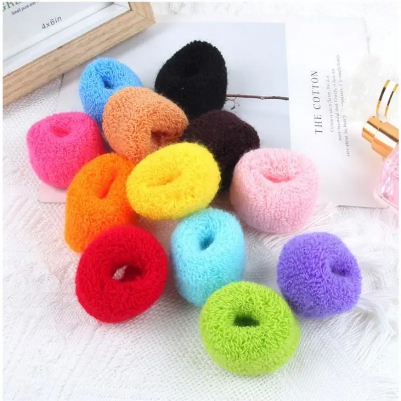 Pack Terry Cloth Cotton Elastic Stretchy Fuzzy Wide Thick Hair Ties Scrunchies  Ring Loop Hair Holder Hair Accessories for Women