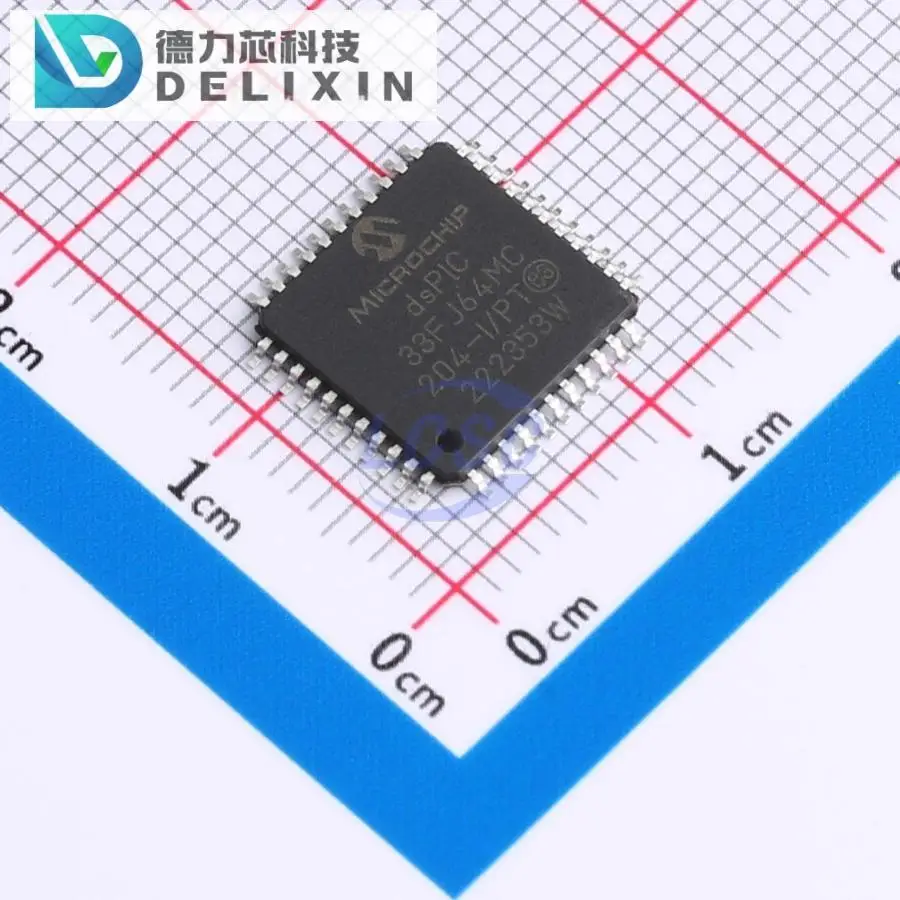 Processadores de sinal digital DSP DSC, novo, original, DSP, chip, dsPIC33FJ64MC204-I/PT, 160MHz, 64KB, 35 TQFP-44 10x10