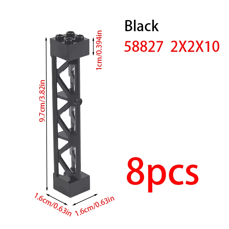 Verhoogde dubbellaagse brugpier Lattice Tower Cross 58827 Bouwstenen Bakstenen Assembleert Idea View Deeltjes Railhek