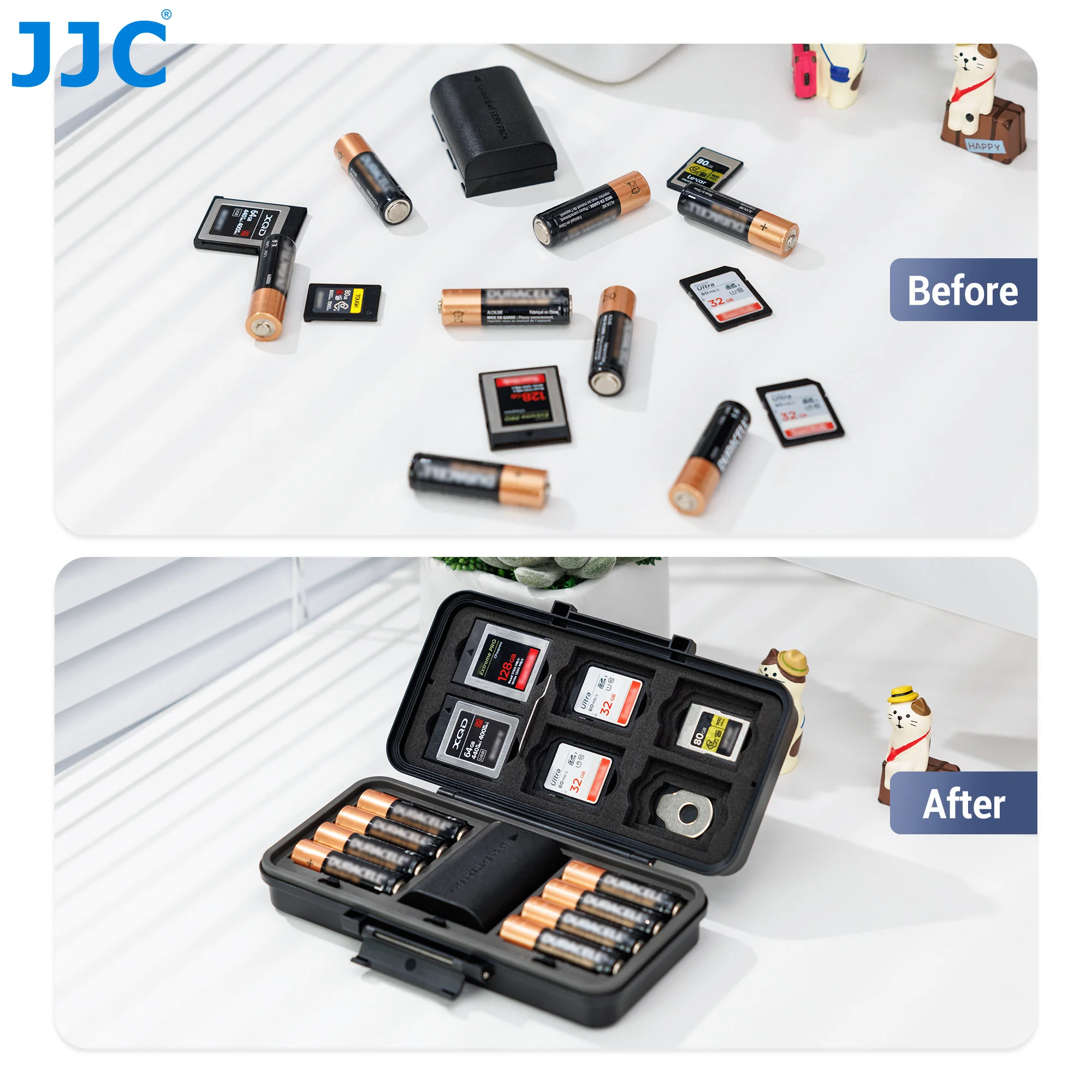 JJC Camera Battery Memory Card Storage Case for 6 SD Card 6 CFexpress Type-B/XQD 5 CFexpress Type-A Cards 3 Camera Batteries