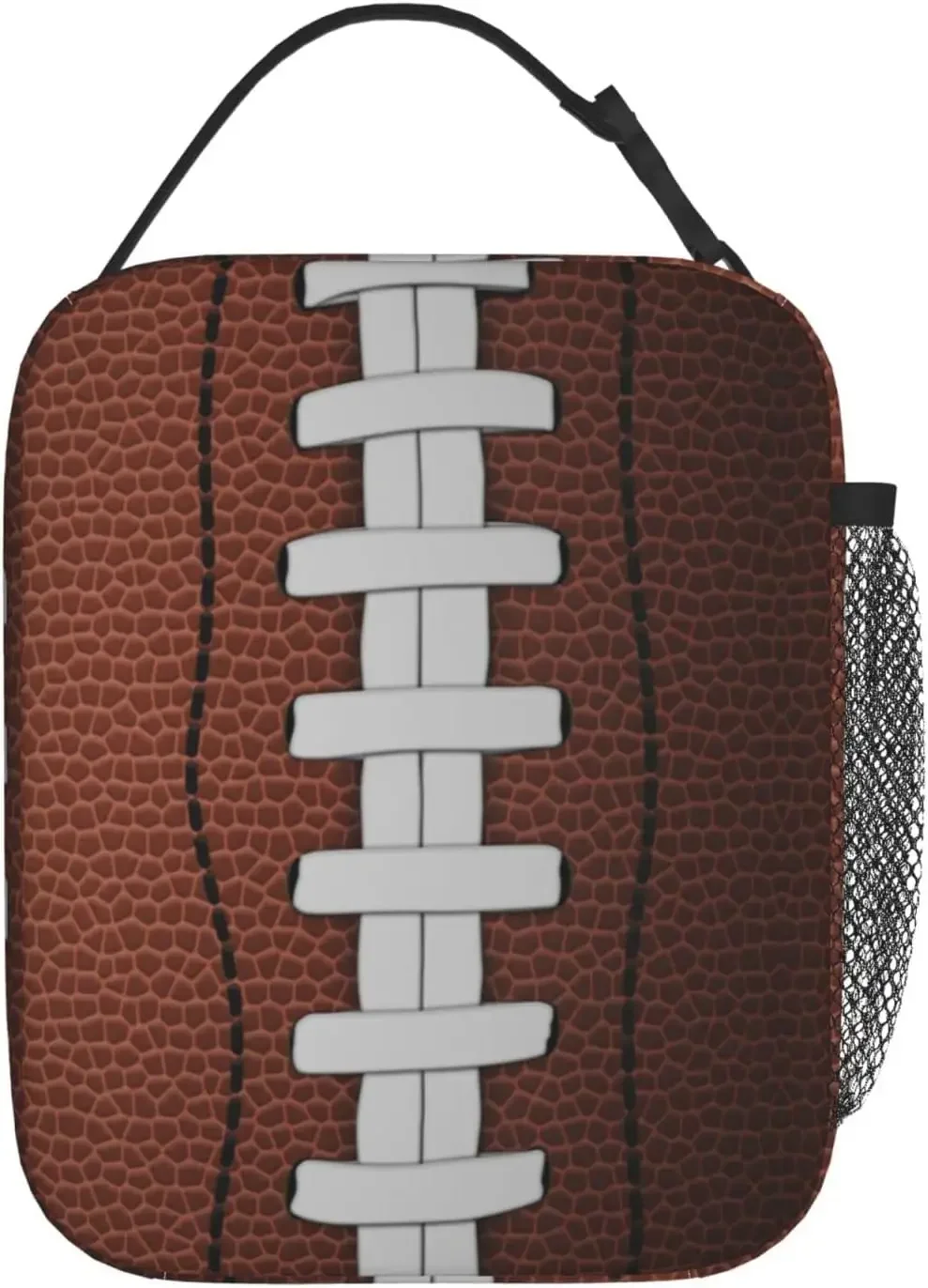 American Football Ball Lunch Bag Insulated Lunch Box for Boys Girls Durable Portable Adults Cooler Bento Tote with Side Pocket