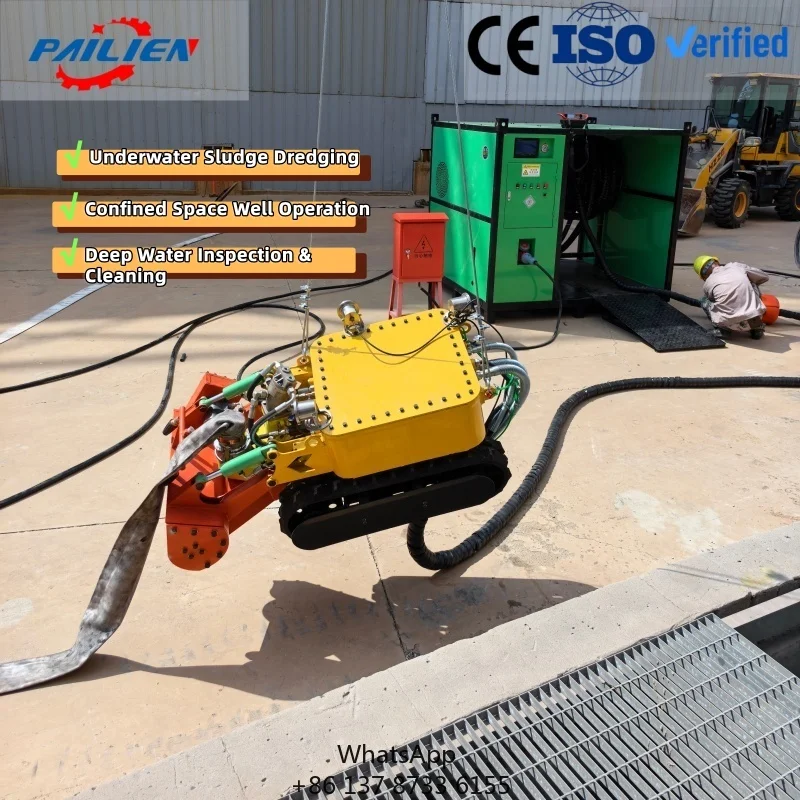 Remote Controlled Electric Sewer Pipe Cutter Suction Sewage Tanks Cleaning Pipeline Sediment Dredging Robot