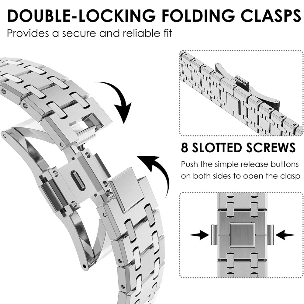 QuickFit 26mm Stainless Steel Strap For Garmin Tactix 8 51mm/Fenix 8 51mm Watchband For Garmin Fenix 7 7X 6 6X Pro 5X Puls 3 3HR