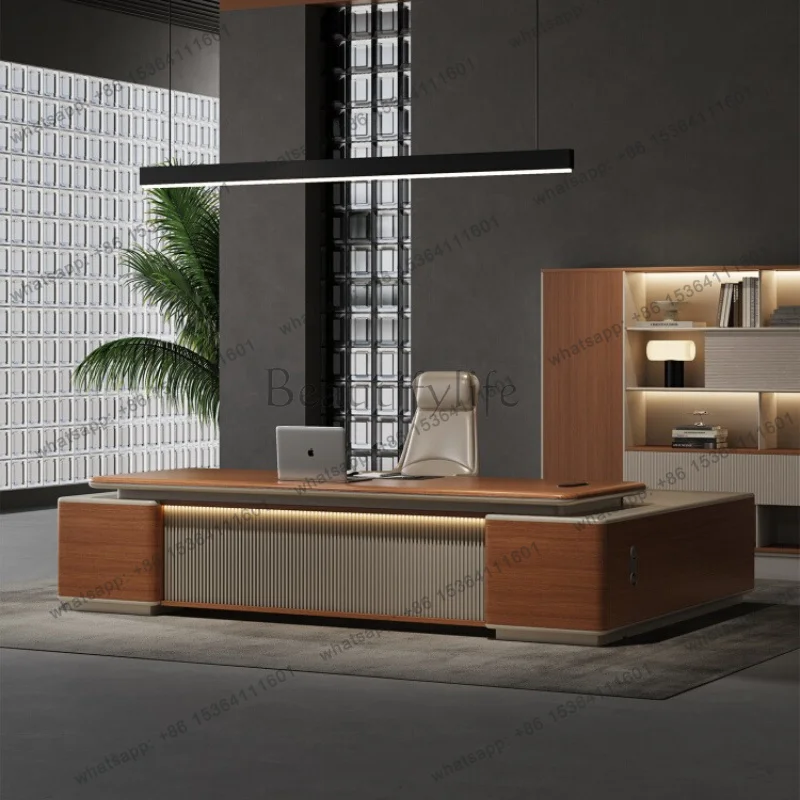 LJY Modern L Shaped With Drawers Executive Office Desk Furniture Cheap Computer Desks With Storage Work Desk Organizer Luxury No