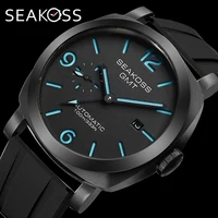 SEAKOSS GMT relojes mecánicos automáticos de buceo para hombre Seagull ST2557 movimiento 316L calendario superluminoso 10Bar Reloj Homber