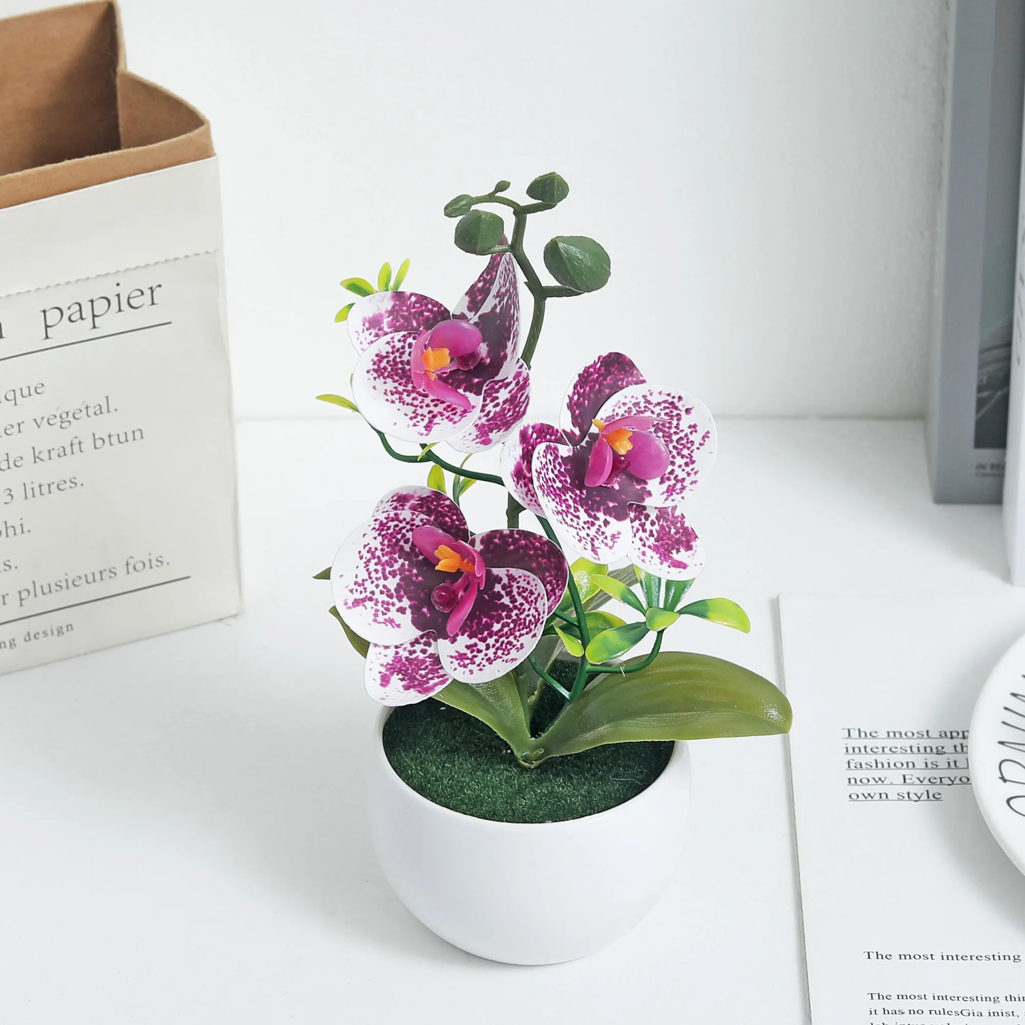 فراشة السحلية بوعاء الزهور الاصطناعية بونساي الأواني النباتات المنزل داخلي في الهواء الطلق مكتب الزفاف الديكور بونساي الزهور