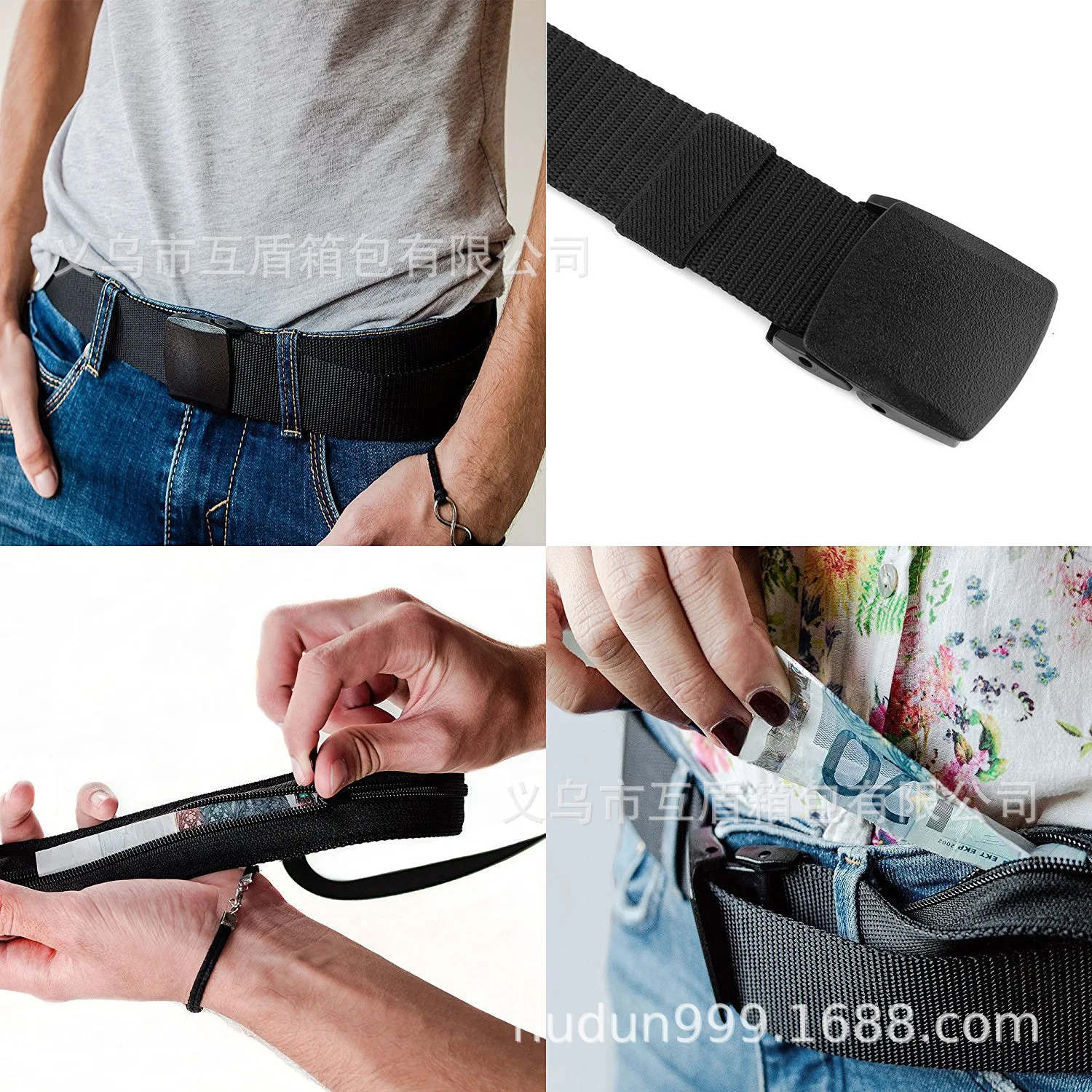 سلامة السفر في الهواء الطلق حزام مخفي مضاد للسرقة محفظة مخفية المال حزام مقصورة مخفية