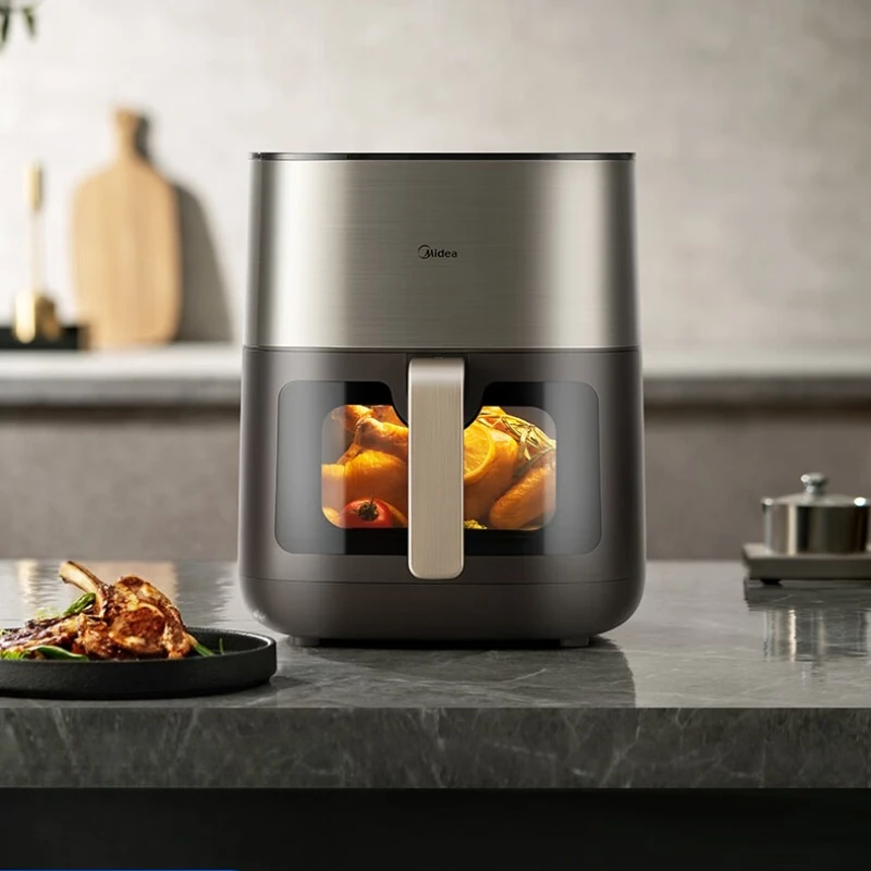 6.5L Air Fryer Steam Roast Oven Dual-Heat Metal Cavity No-Turn, Multi-Functional Easy-Clean Durable Home Appliance  Home Kitchen