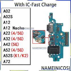 삼성 갤럭시용 USB 도크 충전기 포트, 충전 보드 모듈, 4G, 5G, A32, A02S, A12, 나초, A22A42, A52, A52S, A72, K1, K2 버전