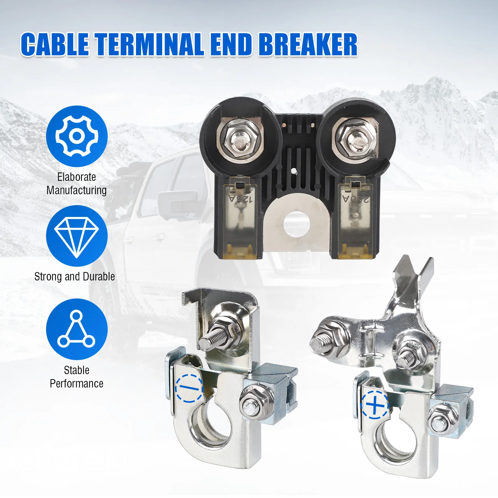 

Fuse Combo Pack - Battery Fuse and Battery Terminal Clamps For Ford F-150 2011 2012 2013 2014 AL3Z-14526-AA AL3Z14526AA