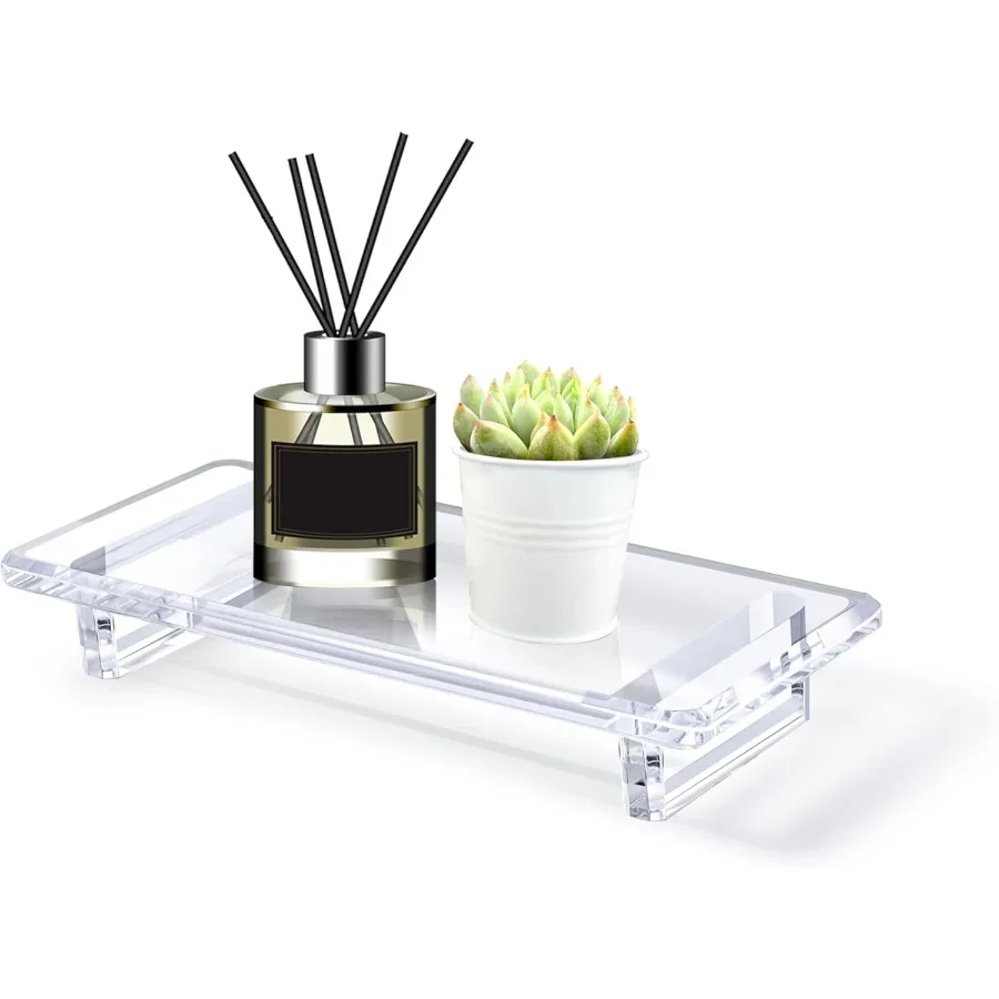 

Акриловый поднос для ванной комнаты: водостойкий поднос для кухни и ванной комнаты, декор столешницы, идеально подходит для мыльницы, туалетного столика, растения, конфет