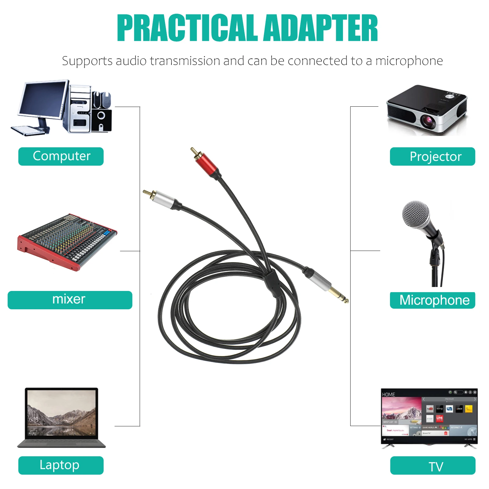 

Audio Cable 1M 6.35mm XLR Microphone Speaker Mixer Line Oxygen free Copper 3 Pin Audio Transferring Equipment Adapter Cord Sound