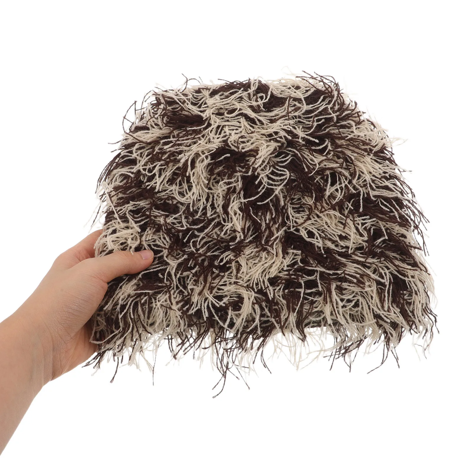 

Brown Cap Distressed Knit Hat Yarn Winter Beanie for Men Crochet Knitted Snow