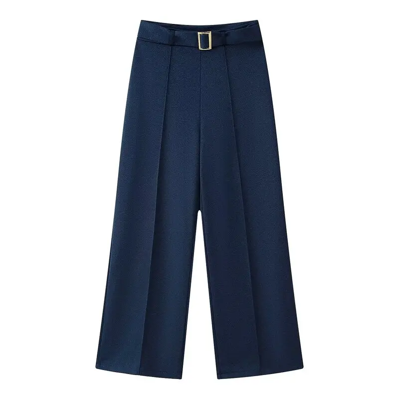 

Женский модный топ и брюки с квадратным воротником и ремешком на пуговицах, весна-лето 2021, комплект из топа и брюк для поездок на работу