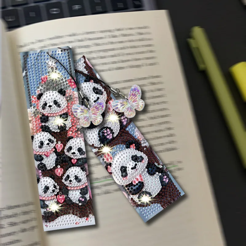 New DIY Diamond Painting Badminton & Matryoshka Bookmark Set Irregular Shiny Diamond Book Clip Creative Handmade Souvenir Gift