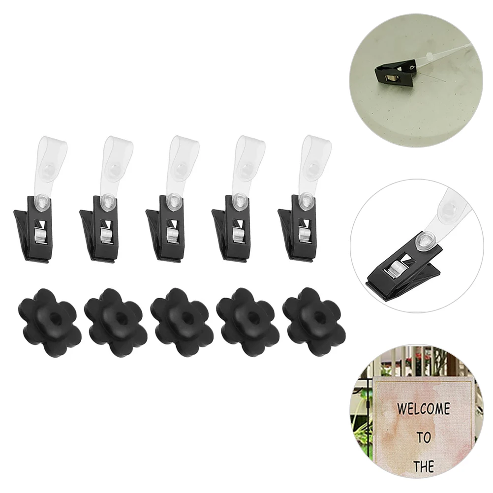 

20Pcs Durable Garden Banner Clips Plastic Rubber Windproof Flag Fixing Clamps Stoppers Garden Flag Stoppers Banner Stopper