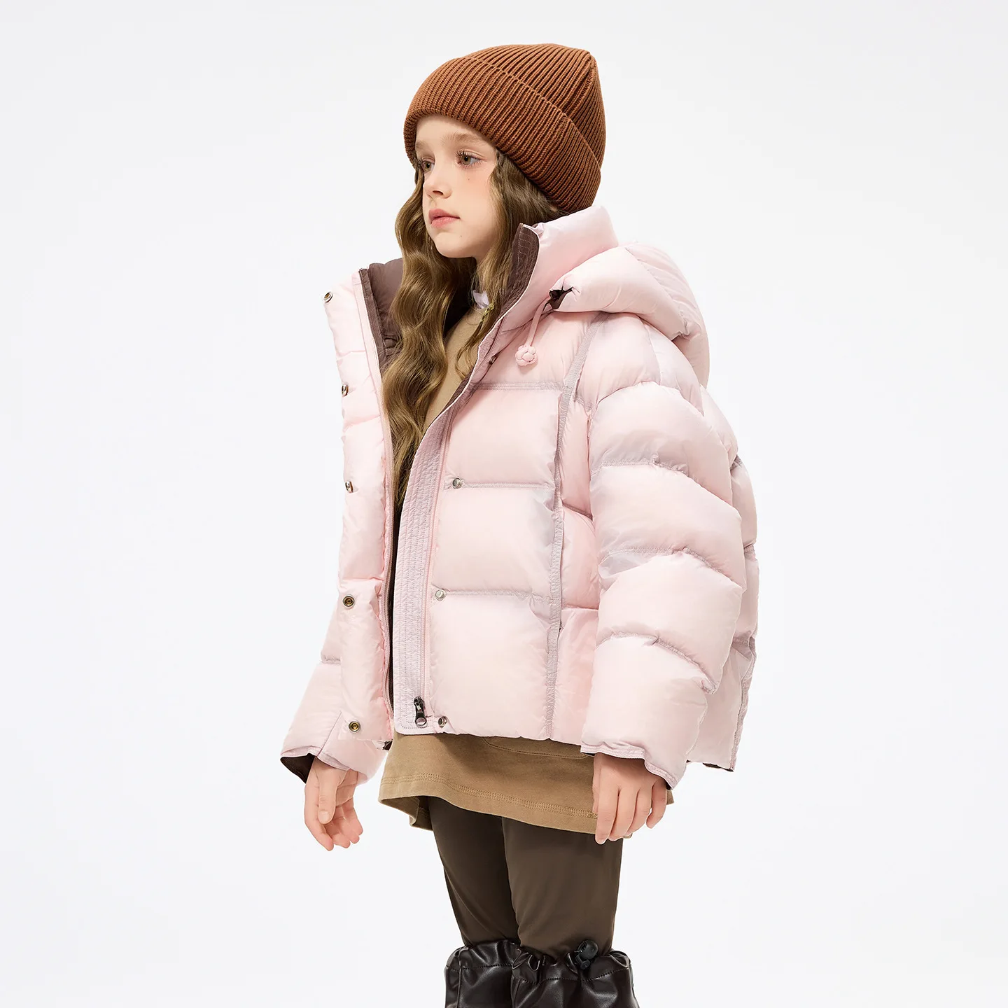 -20 Degree Children Duck Down Jacket Winter OLEKID 4-14Y Junior Girls Short Ski Jacket Outfit Hooded Thick Warm Teens Girls Coat