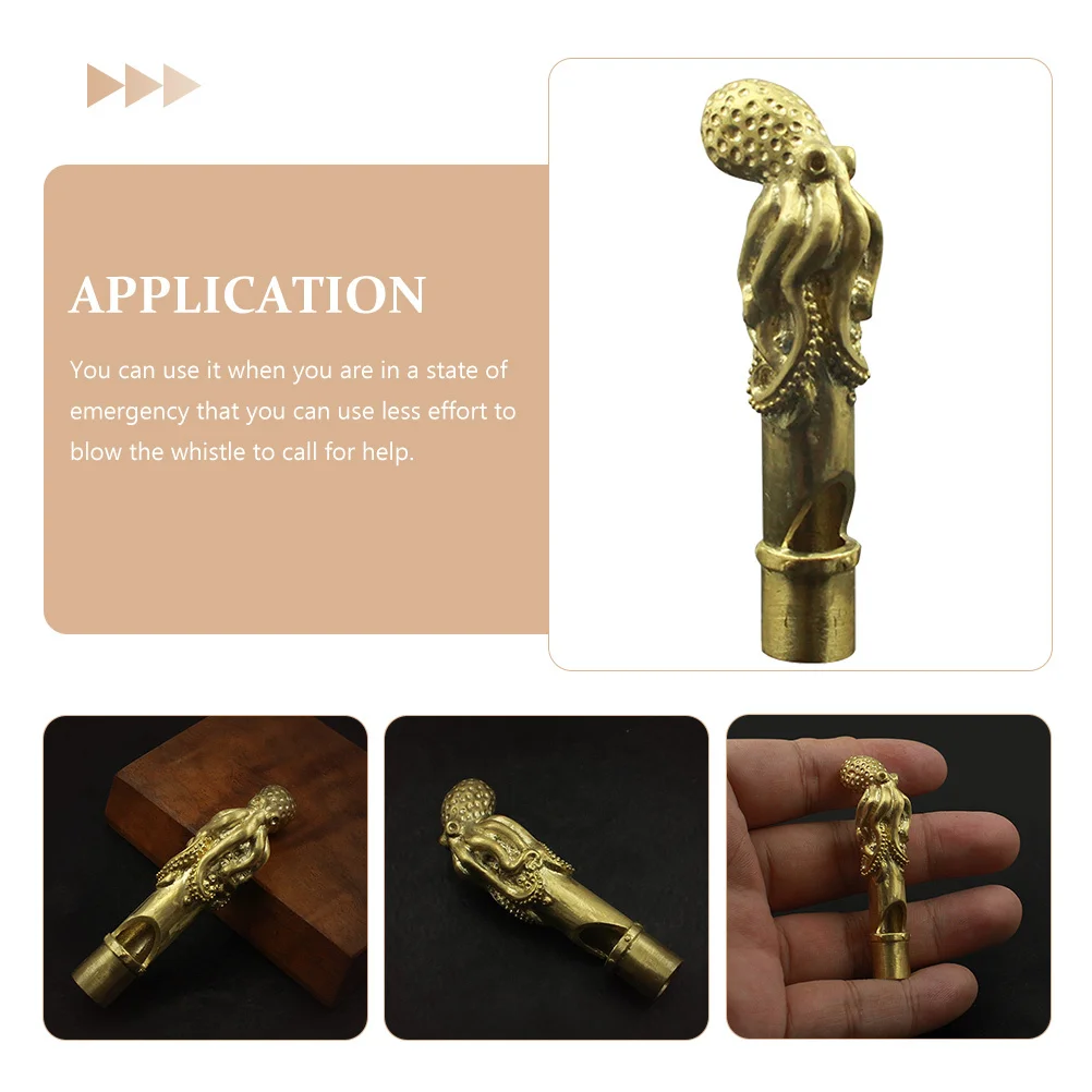 

Copper Octopus Whistle Emergency Safety Device for Outdoor Sports Hiking Survival Kit Portable Metal Sound Alarm