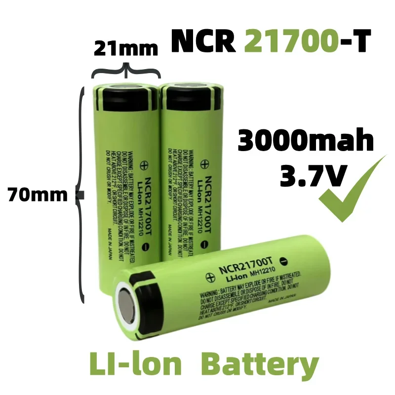 New Original brand battery 21700 NCR21700T 3.7V 3000mAh 3C 15A Rechargeable lithium Li-ion batteries for Electric vehicle