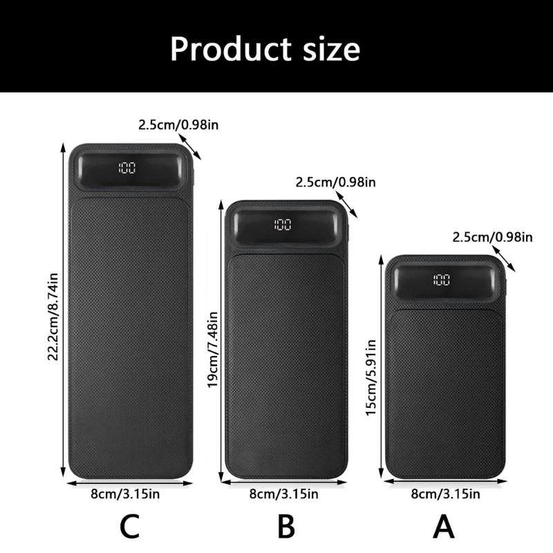 18650 Battery Holder Adjustable DC5V-12V PowerBank Case for Electronics