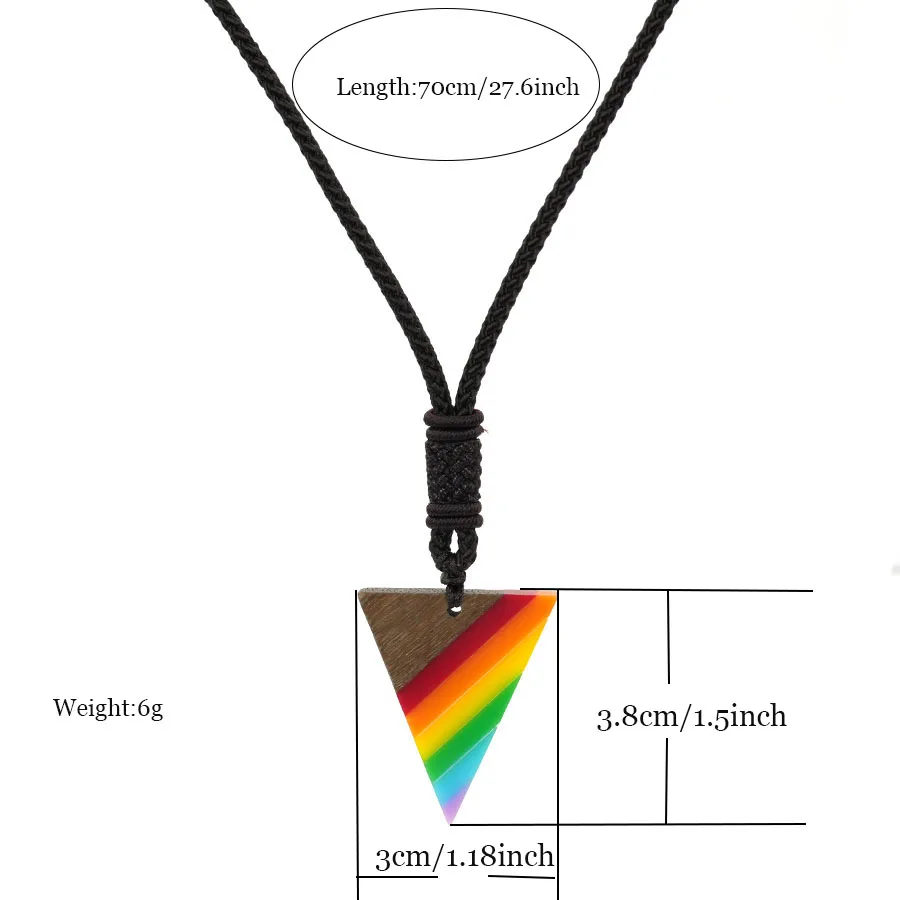 New Colorful Long Necklace For Men Women 5 Shapes Wooden Collar Handmade Braided String Chain Leisure Versatile Accessories