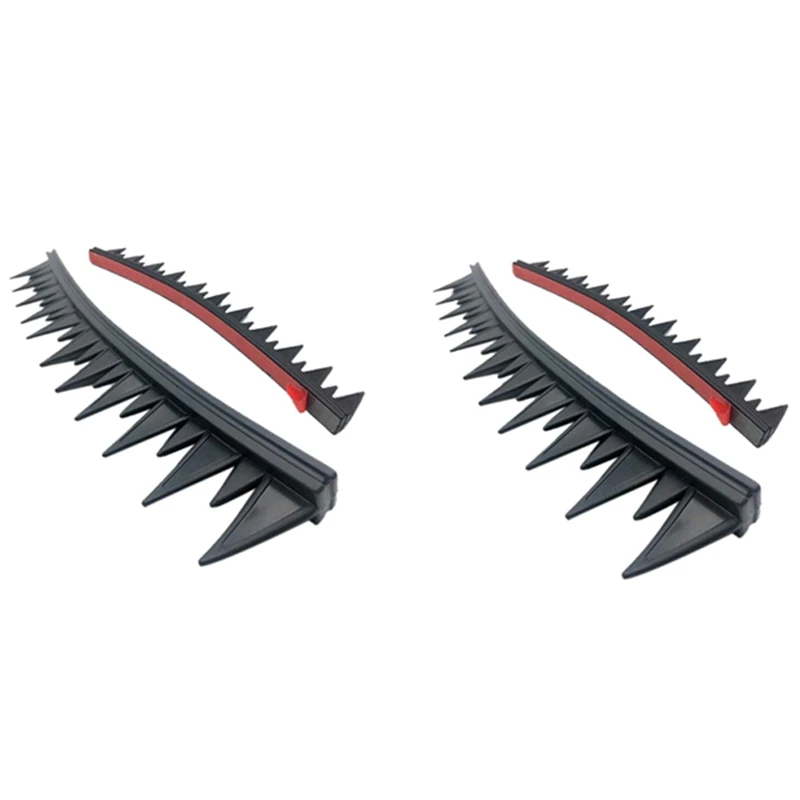 2X Reflective Motorcycle Helmet Mohawk Spikes Rubber Saw With Red Helmet Decals(Helmet Not Included)