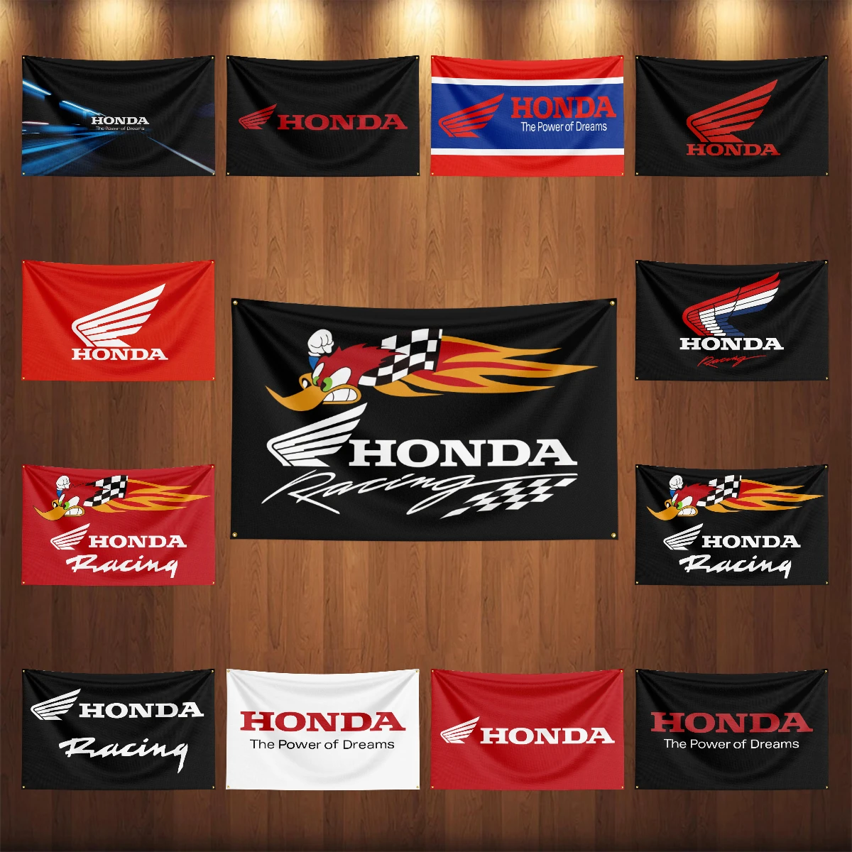 3x5 Ft Motorcycle Racing-Hondas Flag Polyester Digital Printing Banner for Garage Wall Out Door Decoration With Brass Grommets