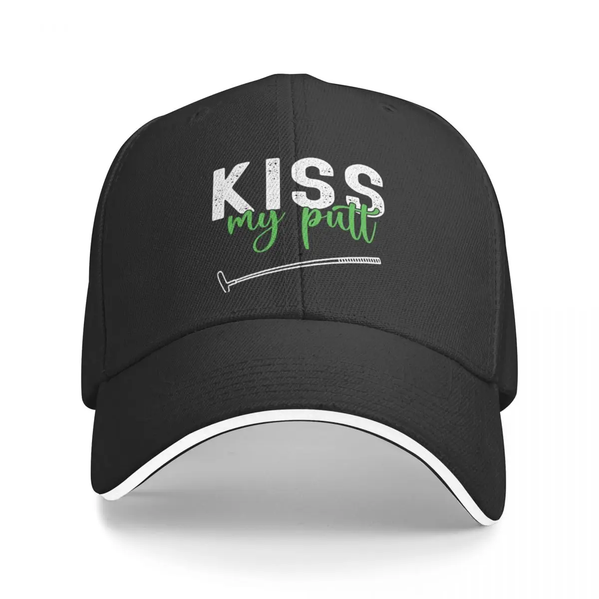 Kiss My Putt Funny Golf Golfer Golfing Baseball Cap Military Tactical Cap Beach Outing Wild Ball Hat Elegant Women's Hats Men's