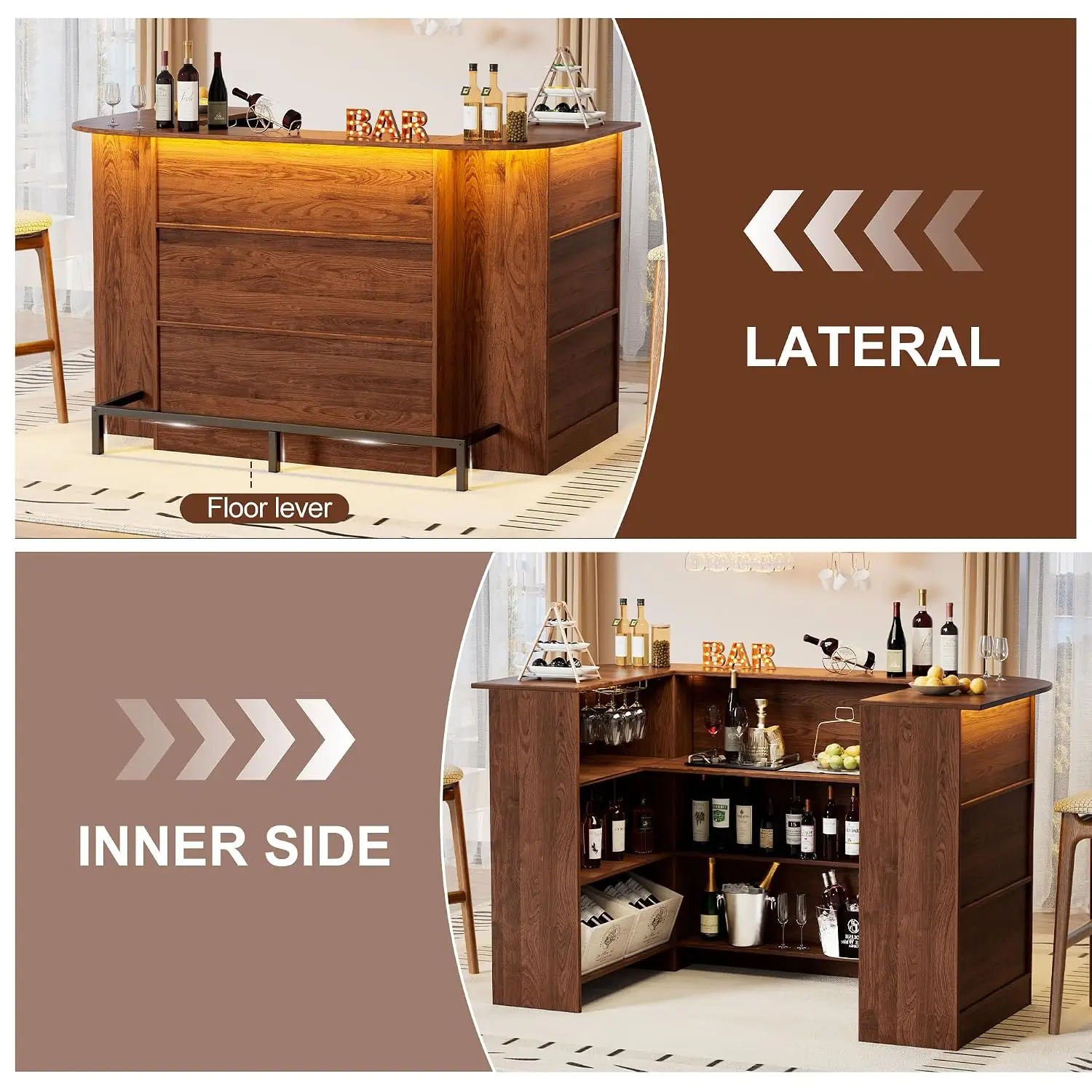 Modern LED Wooden Bar Cabinet 5