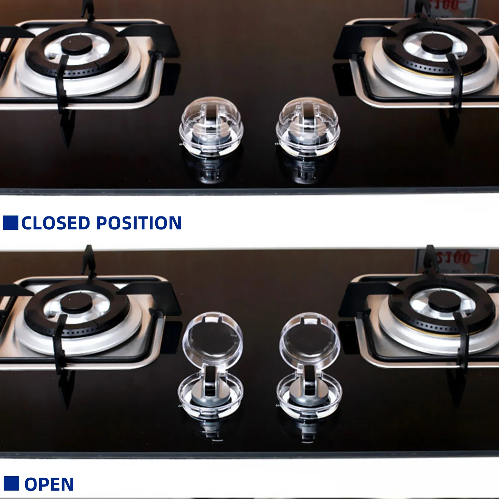 5 ชิ้นลูกบิดเตาครอบคลุมแก๊สล็อคความปลอดภัย Universal เด็กป้องกันสําหรับเตาย่างอุปกรณ์เสริมความปลอดภัยสูง