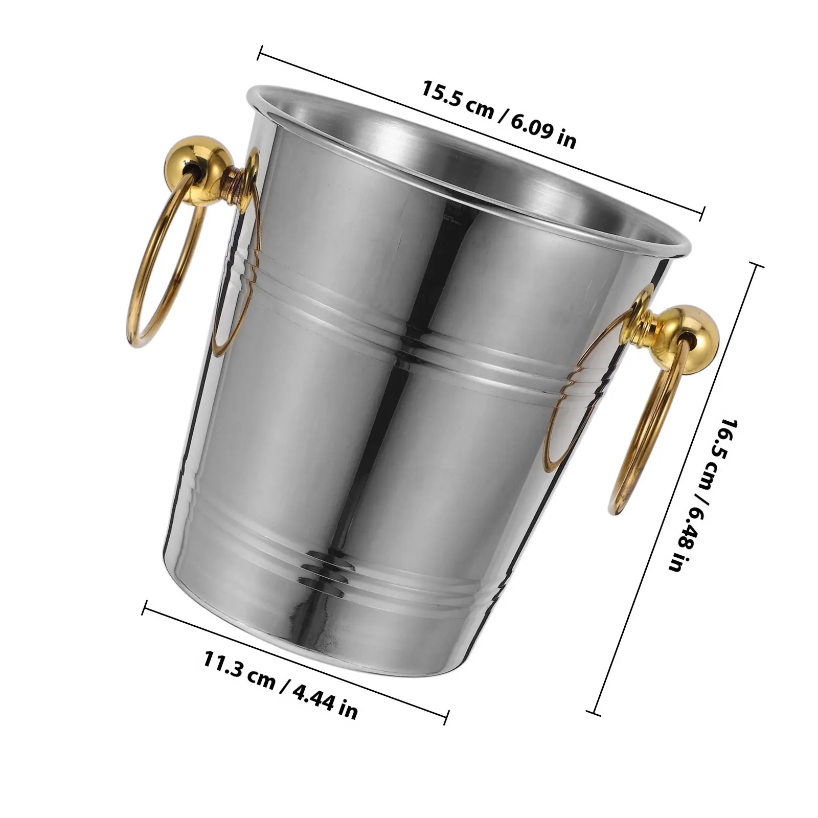 Ice Bucket Stainless Steel Metal Ice Cube Bucket Large Capacity Beverage Cooler Party Bar Wine Bottle Holder Scratch Resistant