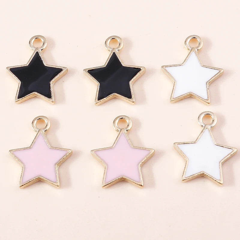 

20pcs 11x14mm Cute Mini Enamel Star Charms Pendants for Jewelry Making Drop Earrings Necklaces Bracelets DIY Crafts Accessories