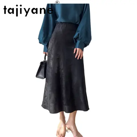 TAJIYANE 93% Mulberry Silk Skirt Top Quality Long Skirts 19 Mommes Summer Mermaid Skirt Woman Clothing 2025 Faldas Para Mujeres