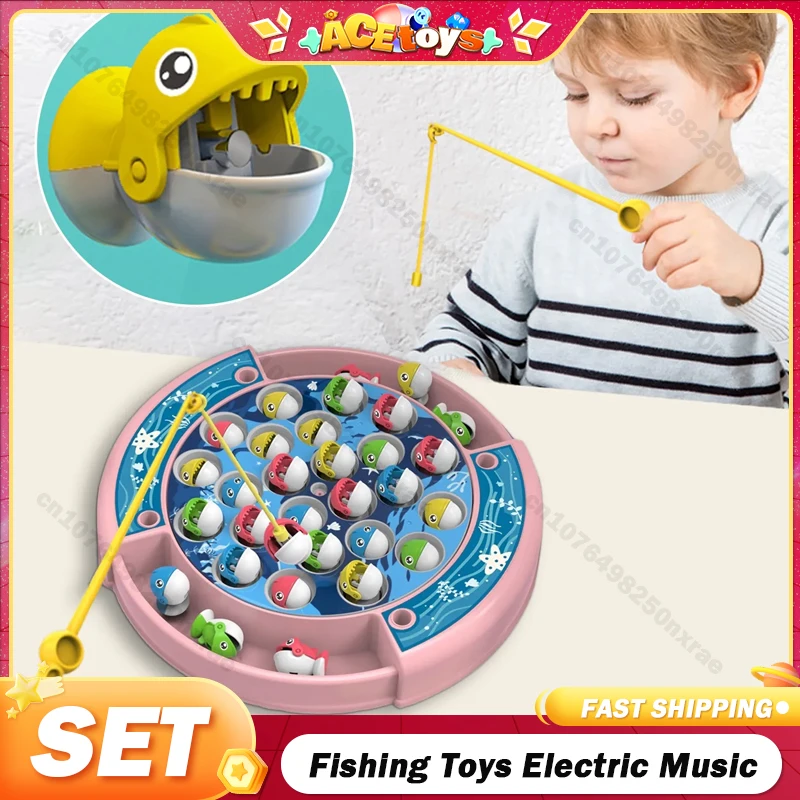 Vissen Spel Speelgoed Voor Peuters Elektrische Roterende Board Met Muziek Fijne Motoriek Training Baby Party Game Speelgoed Voor Kinderen Geschenken