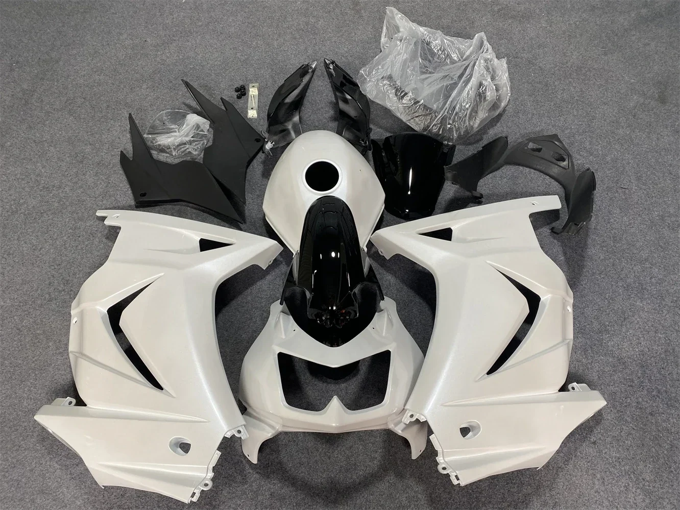 

Injection mold plastic Fairing kit for ninja 250r 2008-2014 EX250 08 09 10 11 12 13 14 all glossy Pearly white fairings