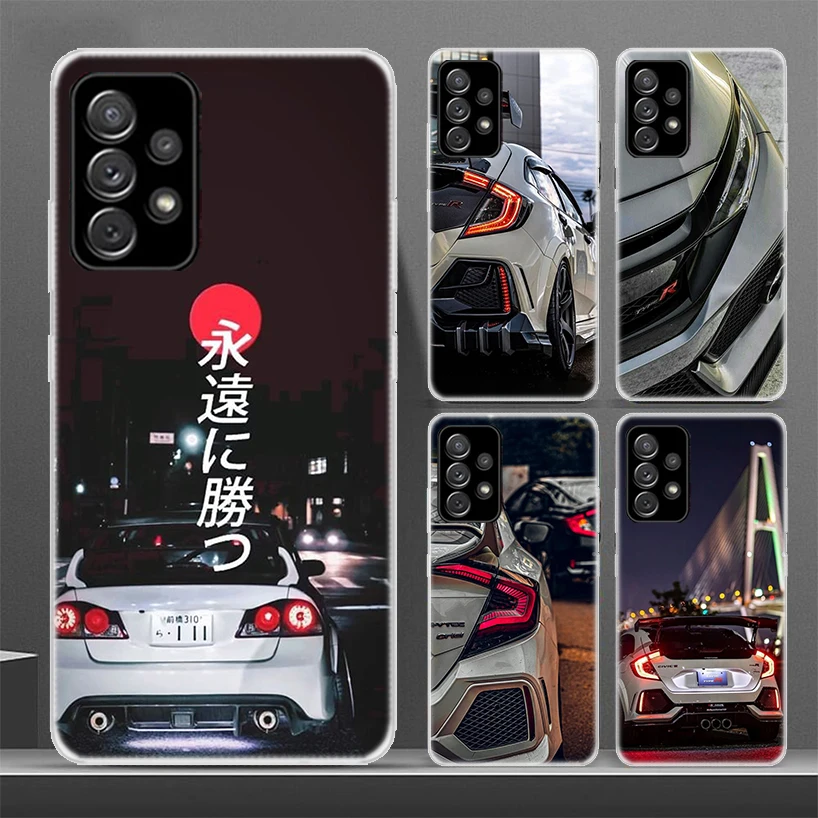 JDM Type R Civic Sport Car Soft Phone Case for Samsung Galaxy A51 A71 A41 A31 A21S A11 A10 A20E A30S A40 A50S A70 A6 A7 A8 A9 Pl