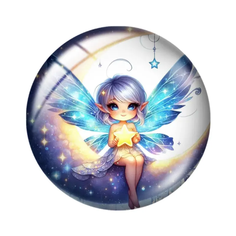 غريب الأطوار ليلة الجنية مسحور عابث مزيج 12 مللي متر/18 مللي متر/20 مللي متر/25 مللي متر صورة مستديرة الزجاج كابوشون التجريبي ظهر مسطح صنع النتائج #2