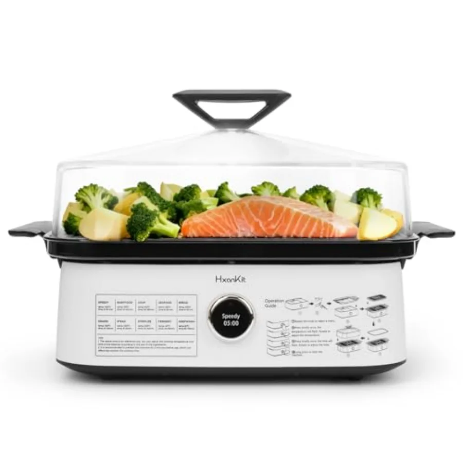 

Электрическая пароварка с крышкой из боросиликатного стекла, высокотемпературная (до 450°C), для быстрого приготовления овощей, морепродуктов, тушения, дезинфекции