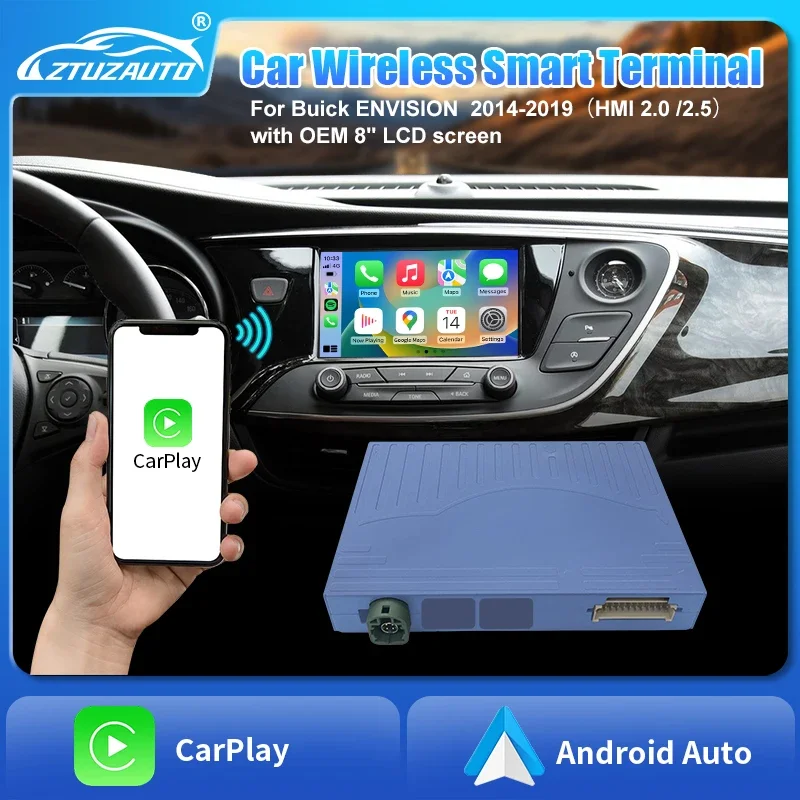 

Беспроводной адаптер CarPlay Android Auto для Buick Envision 2014-2019 OEM, обновленный экран 8 дюймов, зеркальная связь, функция воспроизведения автомобиля AirPlay