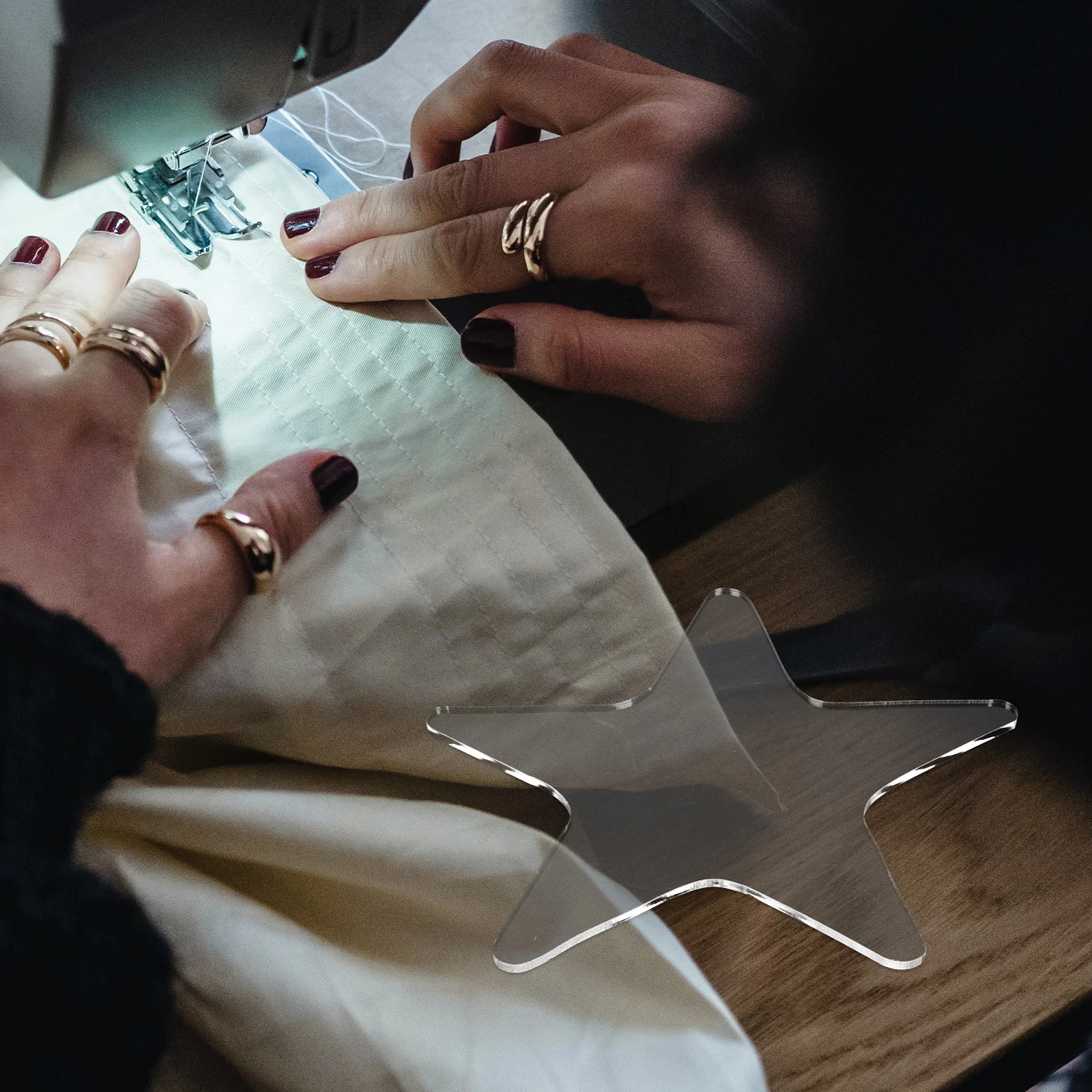 

2Pcs Quilting Templates Acrylic Ruler Set Transparent Shaped Sewing Templates for Patchwork Painting Clothing Crafting DIY