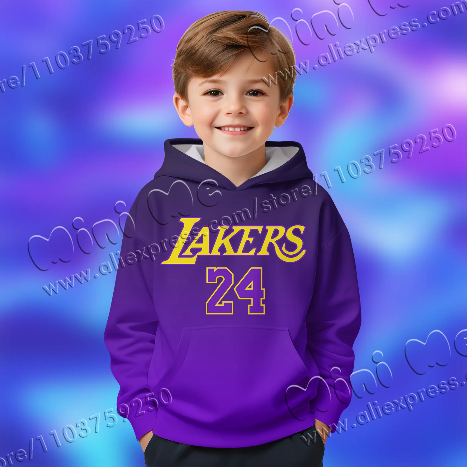 Comfortable Casual 3D Lakers Basketball Print Size 23 Sweatshirt Hooded Sweatshirt Pullover Oversized Loose Fit Mens Sweatshirts