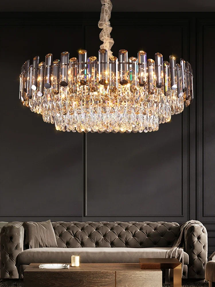 

Crystal Living Room Chandelier Light Luxury Bedroom Dining Simple Post-modern Lamps DL Brand