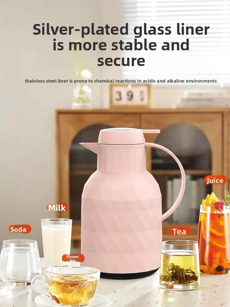 

Large Capaci Thermal Flask Student Red Home Use Insulated Water Bottle Glass Inner Tank Boiler for Dormi And Fly