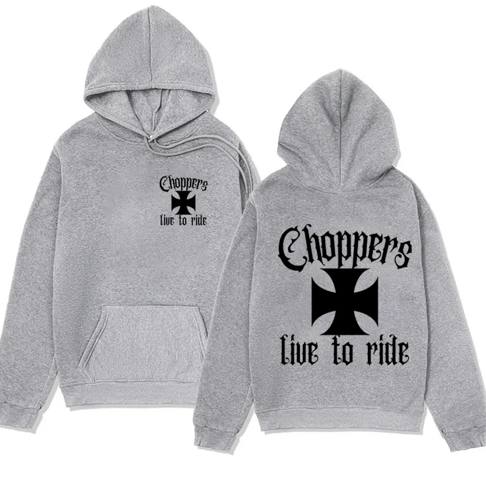 Rapper West Coast Choppers Cross Red Logo Print Hoodie Fashion Long Sleeve Sweatshirt Men Oversized Streetwear Fleece Pullover