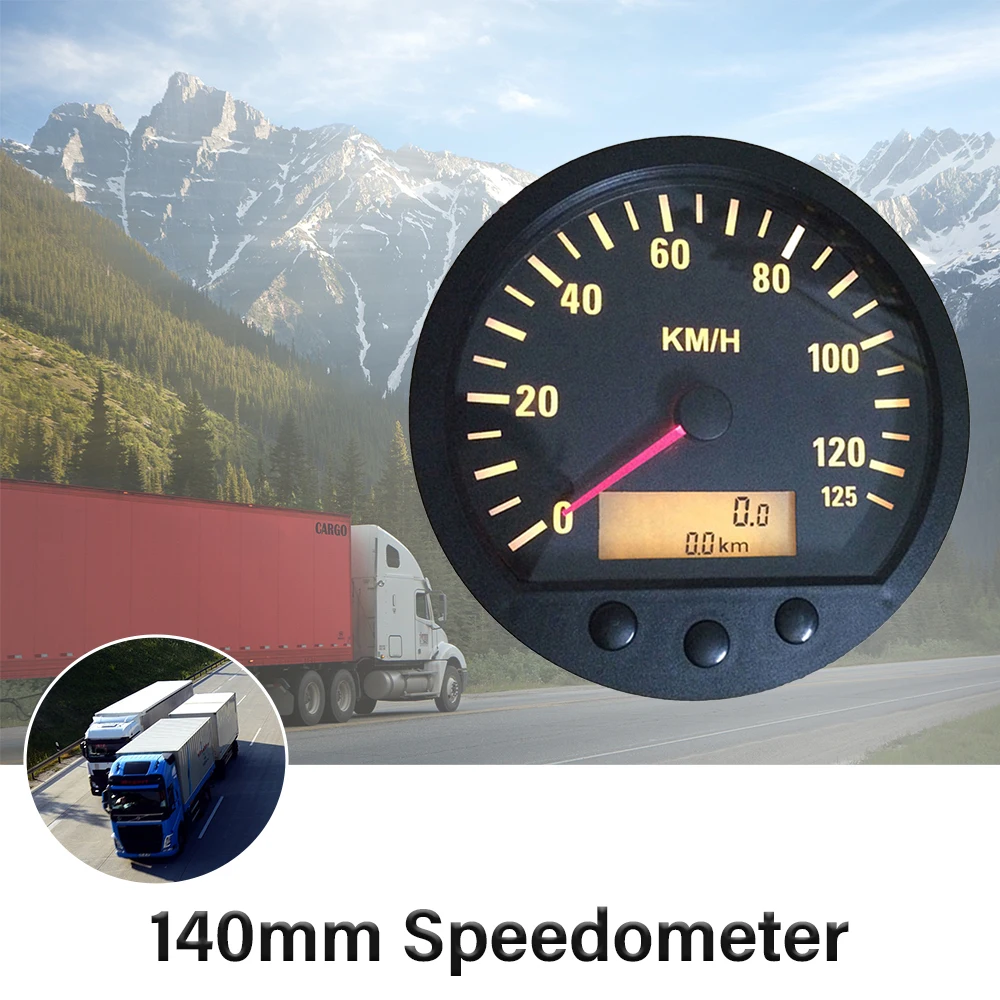 Rhaxel Universal 140mm Electronic CANBUS Speedometer 125KM/H With Total Mileage With Backlight for Trucks