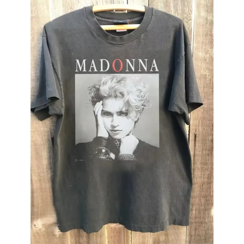 Camiseta con la portada del álbum de Madonna, camiseta holgada y transpirable de verano para hombres y mujeres, camiseta retro de los años 80 de Madonna