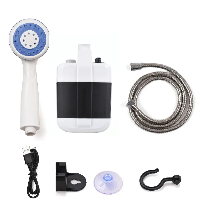 Portable Camping Shower Outdoor USB Rechargeable Electric Shower Pump for Camping Car Washing Gardening Pet Cleaning Showerhead