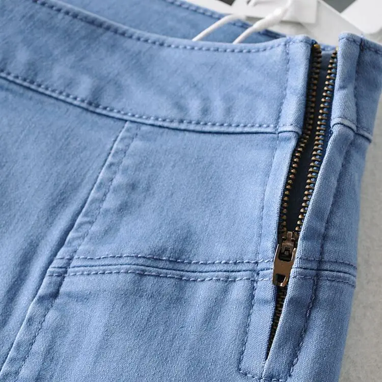 Retro American High Waist Elastic Denim orts Women's Slimming Butt Sexy Splicing Super ort Hot Pants Cotton Stretch Fabric